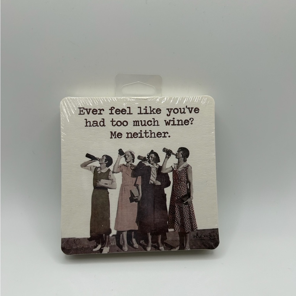 Humorous Wine Coaster (pack includes 6 paper coasters)